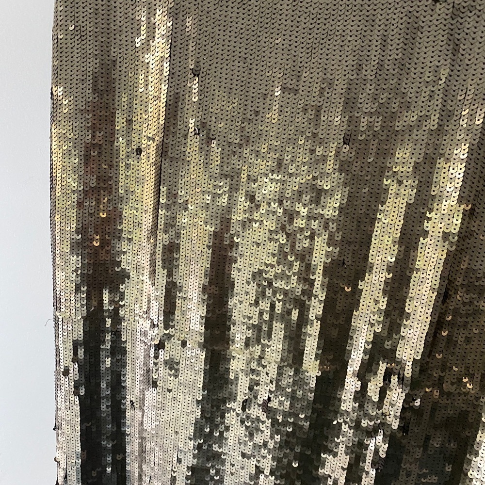 NWT Alice + Olivia Gold Sequin Sleeveless Shift Dress Party Cocktail Y2K Small - Picture 8 of 9